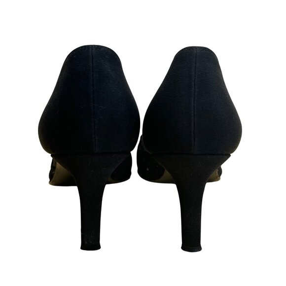 Stuart Weitzman Women’s Pyrite Nocturn Black Bowover Pointed-Toe Heels Sz M6 - Picture 8 of 10